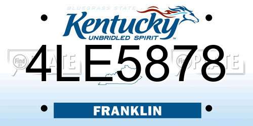4LE5878 Kentucky License Plate