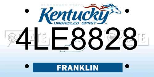 4LE8828 Kentucky License Plate