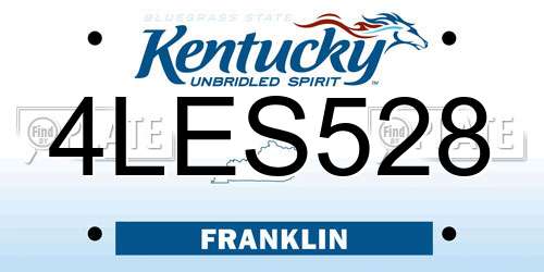 4LES528 Kentucky License Plate