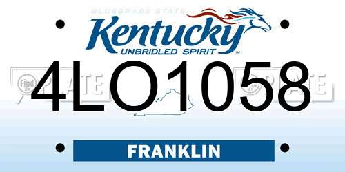 4LO1058 Kentucky License Plate