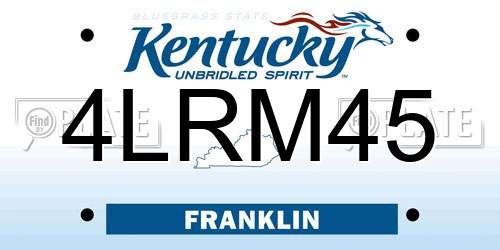 4LRM45 Kentucky License Plate