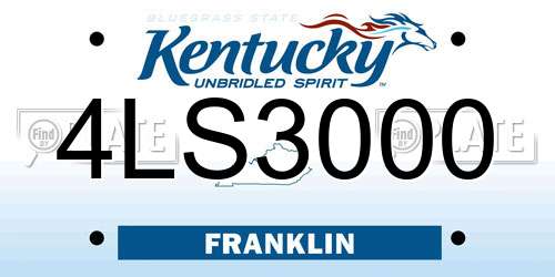 4LS3000 Kentucky License Plate