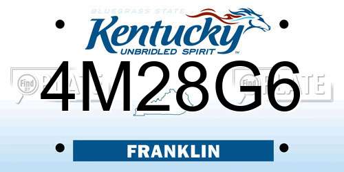 4M28G6 Kentucky License Plate
