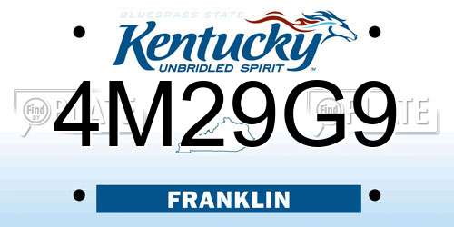 4M29G9 Kentucky License Plate