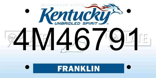 4M46791 Kentucky License Plate