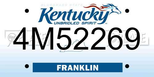 4M52269 Kentucky License Plate