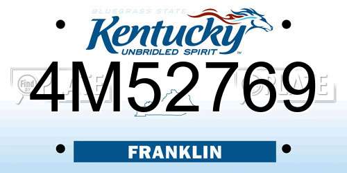 4M52769 Kentucky License Plate