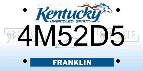 4M52D5 Kentucky License Plate