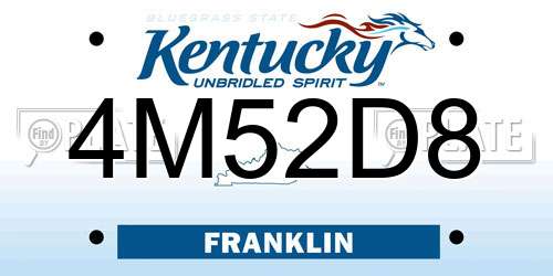 4M52D8 Kentucky License Plate