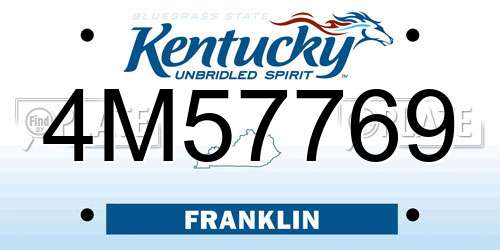 4M57769 Kentucky License Plate