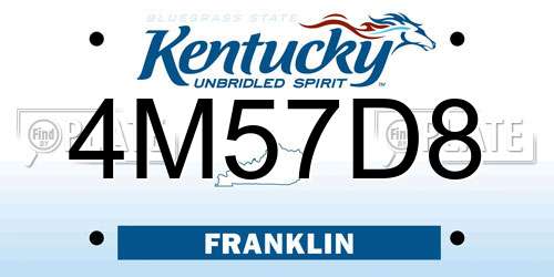 4M57D8 Kentucky License Plate