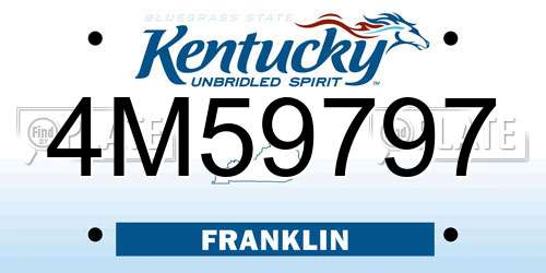 4M59797 Kentucky License Plate