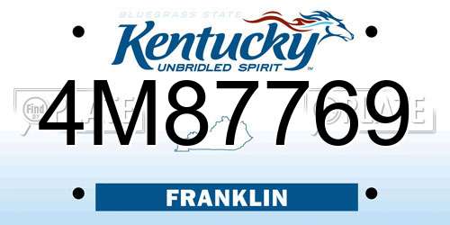 4M87769 Kentucky License Plate