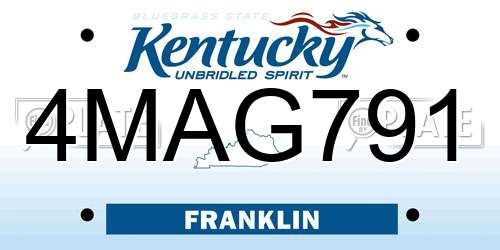 4MAG791 Kentucky License Plate