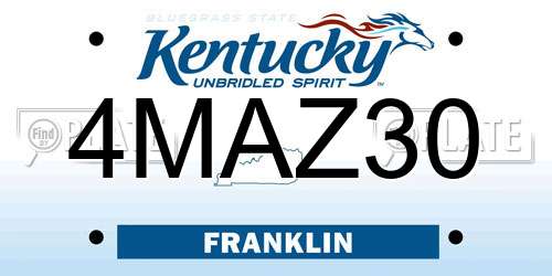 4MAZ30 Kentucky License Plate