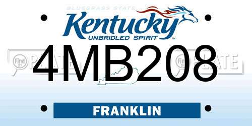 4MB208 Kentucky License Plate