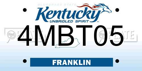 4MBT05 Kentucky License Plate