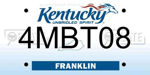 4MBT08 Kentucky License Plate