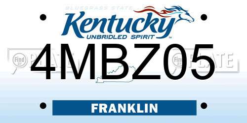 4MBZ05 Kentucky License Plate