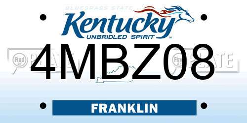 4MBZ08 Kentucky License Plate