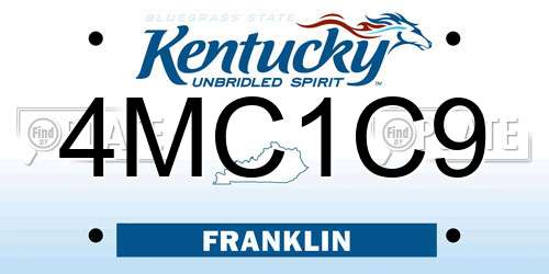 4MC1C9 Kentucky License Plate
