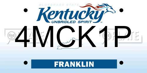 4MCK1P Kentucky License Plate