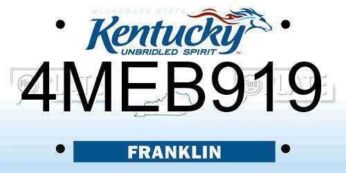 4MEB919 Kentucky License Plate