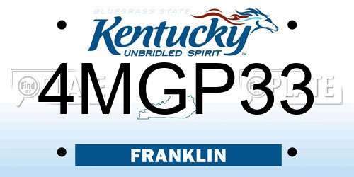 4MGP33 Kentucky License Plate