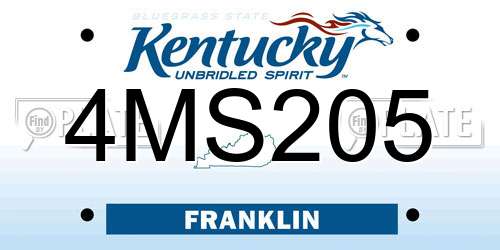 4MS205 Kentucky License Plate