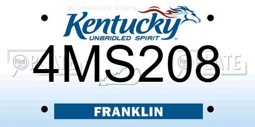 4MS208 Kentucky License Plate