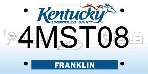 4MST08 Kentucky License Plate