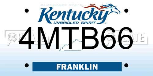 4MTB66 Kentucky License Plate