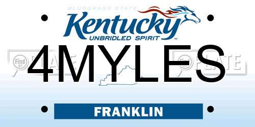 4MYLES Kentucky License Plate