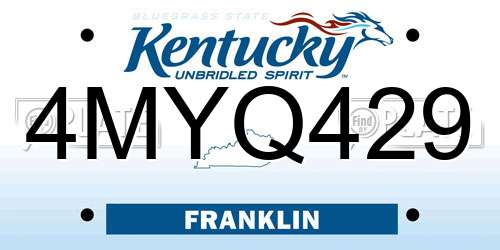 4MYQ429 Kentucky License Plate