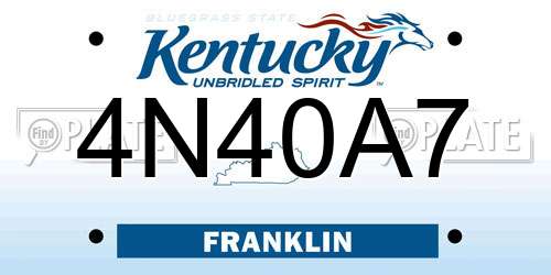 4N40A7 Kentucky License Plate