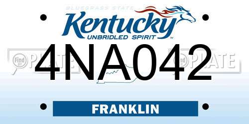 4NA042 Kentucky License Plate