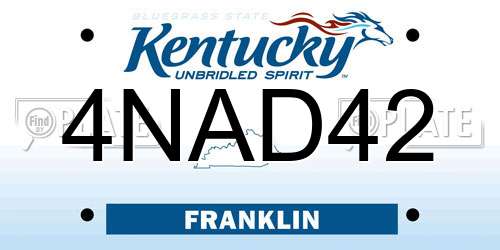 4NAD42 Kentucky License Plate