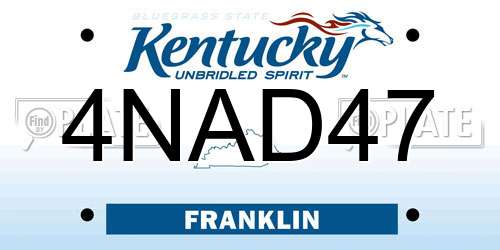 4NAD47 Kentucky License Plate
