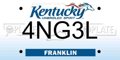 4NG3L Kentucky License Plate
