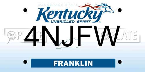 4NJFW Kentucky License Plate