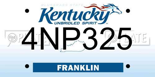 4NP325 Kentucky License Plate
