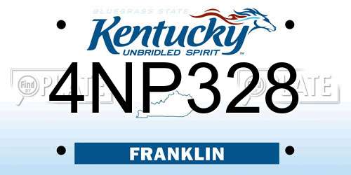 4NP328 Kentucky License Plate