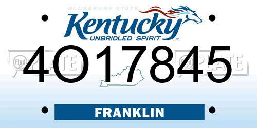 4O17845 Kentucky License Plate