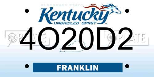 4O20D2 Kentucky License Plate