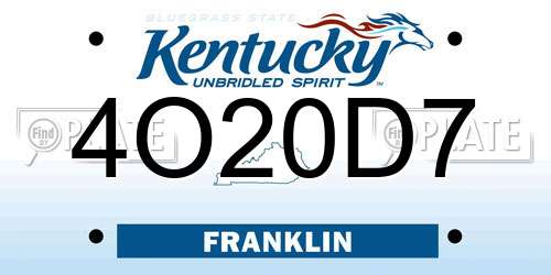 4O20D7 Kentucky License Plate
