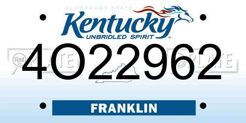 4O22962 Kentucky License Plate