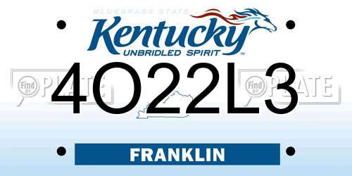 4O22L3 Kentucky License Plate