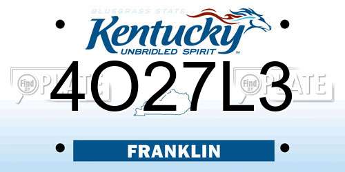 4O27L3 Kentucky License Plate