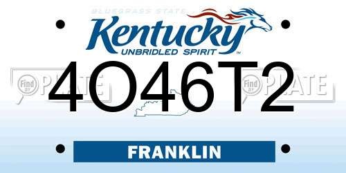 4O46T2 Kentucky License Plate