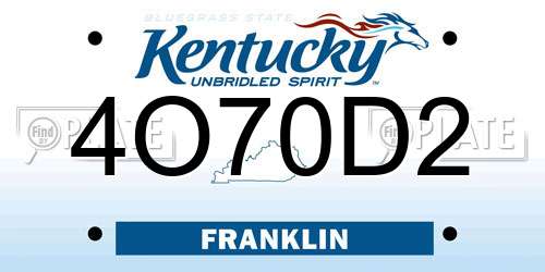 4O70D2 Kentucky License Plate